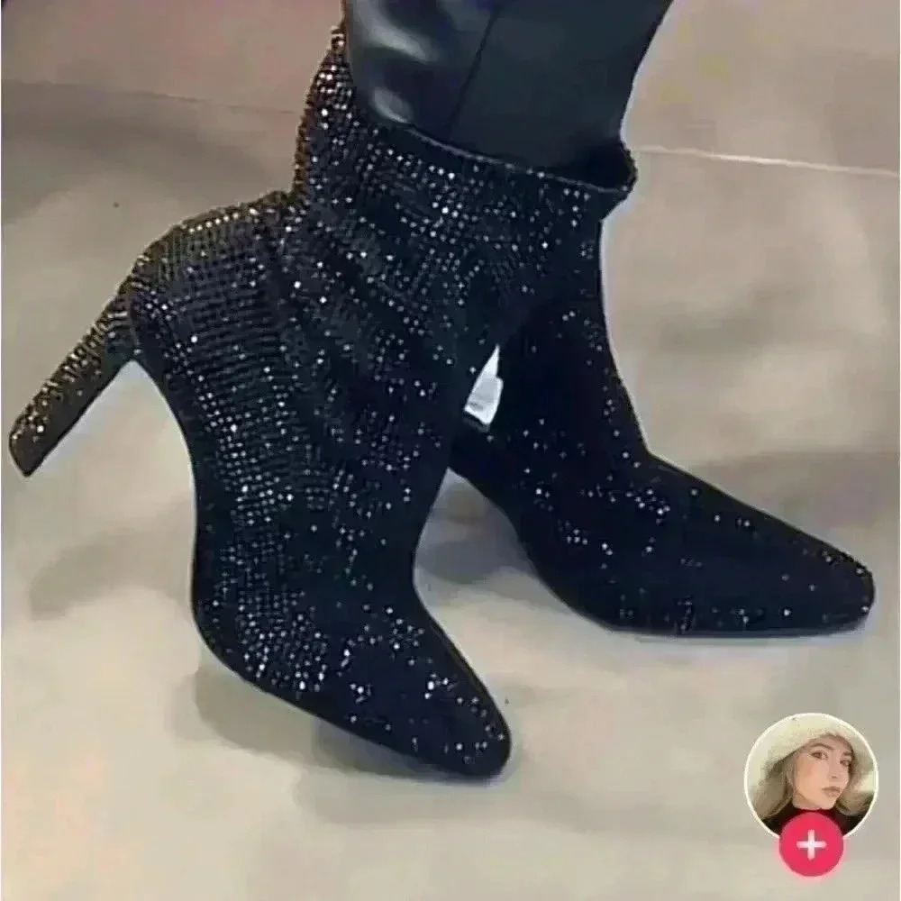 🔥🔥Zara Rhinestone booties - Picture 9 of 11